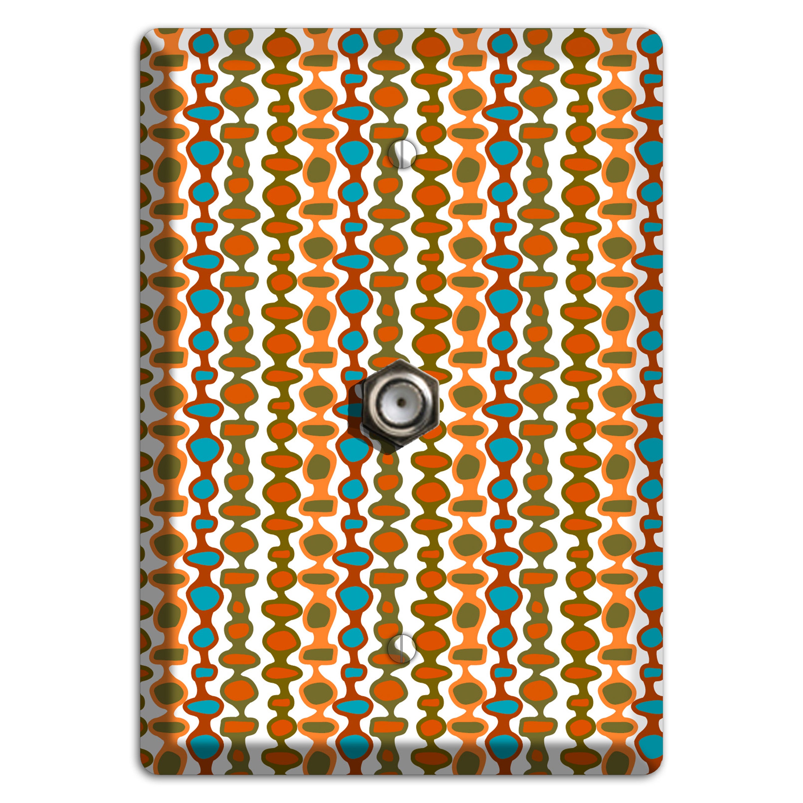 Multi Umber and Dusty Blue Bead and Reel Cable Wallplate