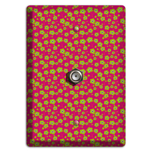 Fuschia and Yellow Calico Cable Wallplate