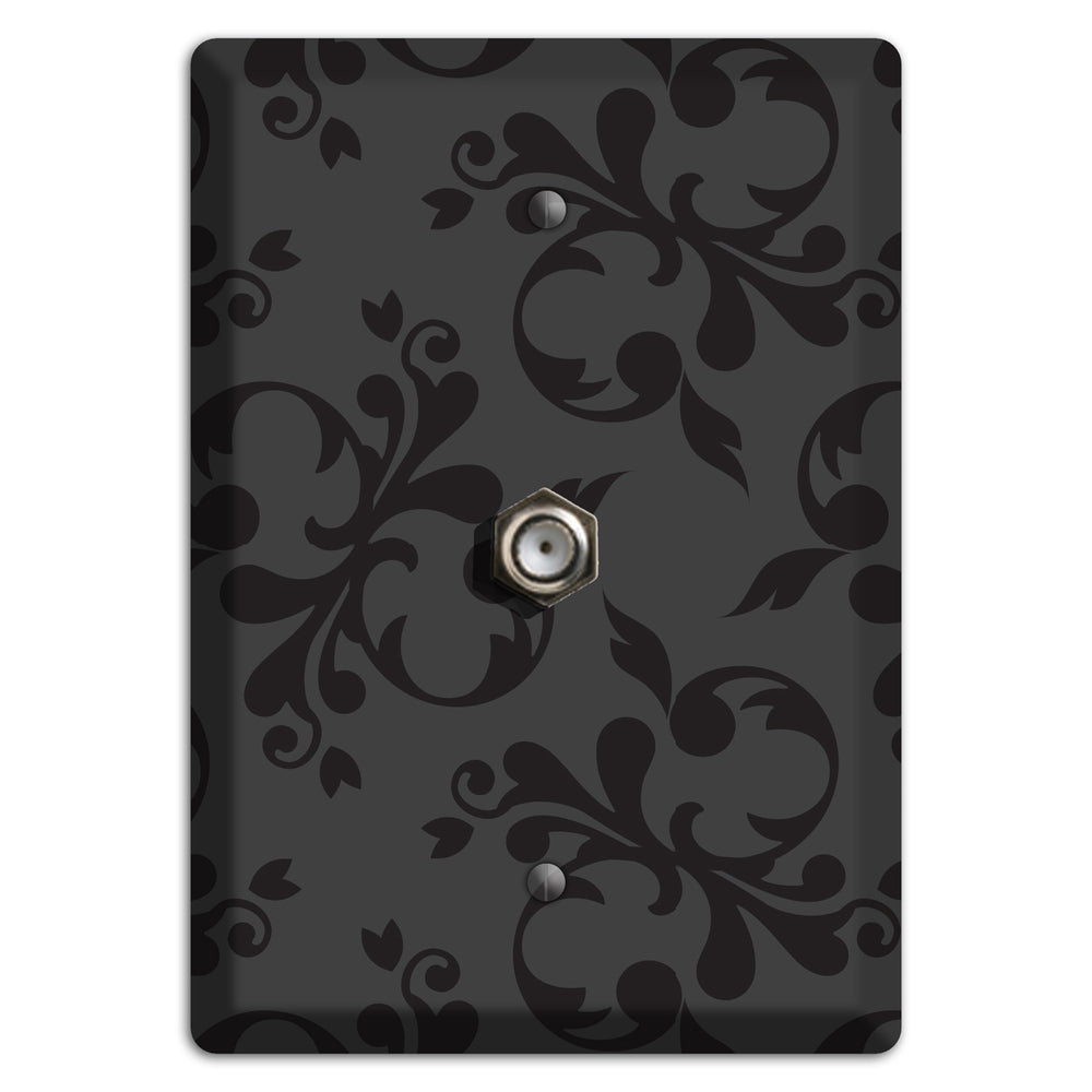 Grey Victorian Toile Cable Wallplate