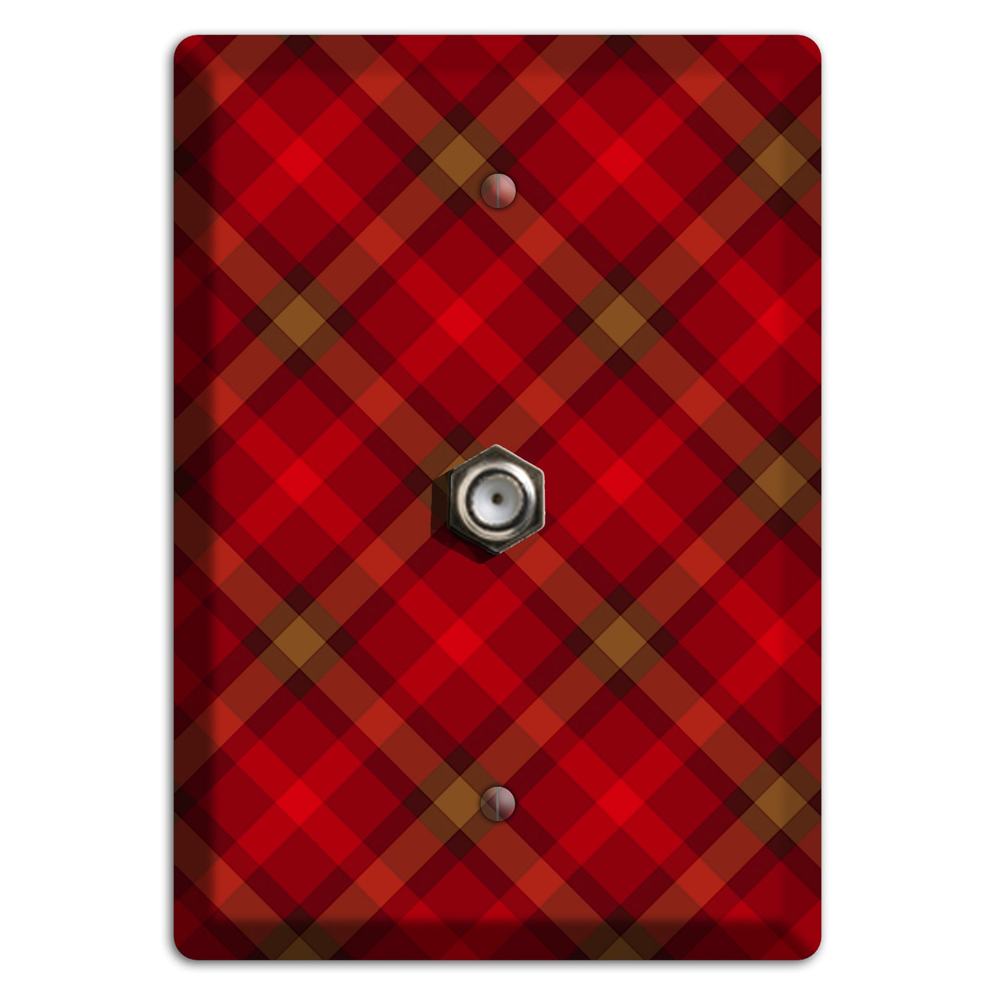 Red Tartan Cable Wallplate