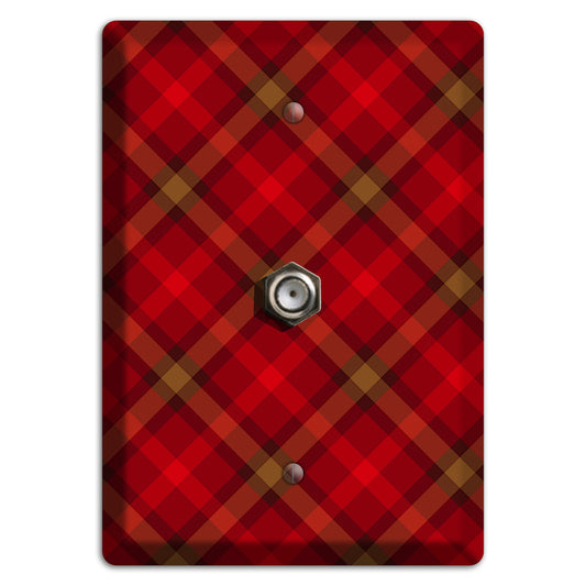 Red Tartan Cable Wallplate