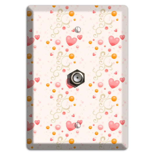 Bubbly Hearts Cable Wallplate