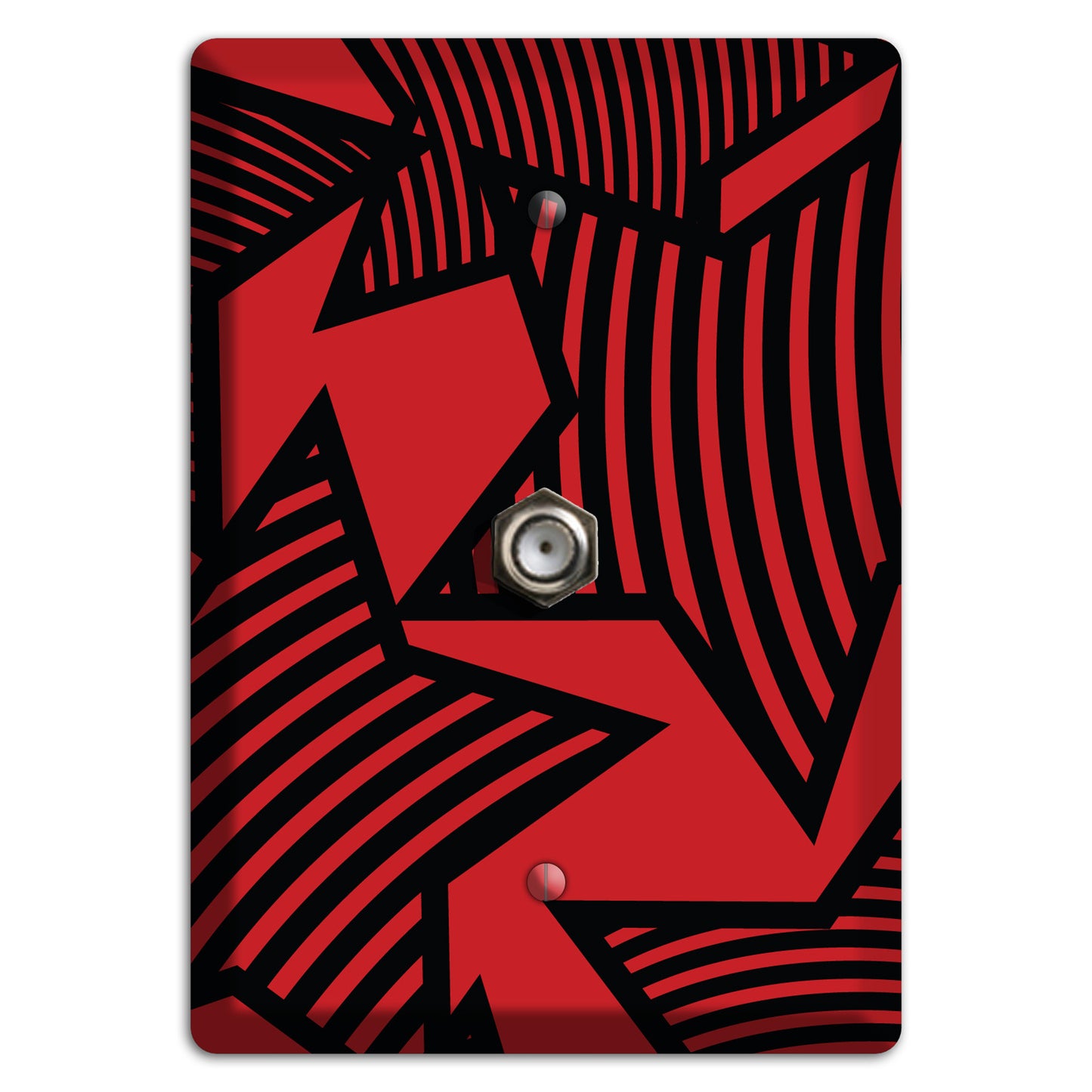 Red with Large Black Stars Cable Wallplate