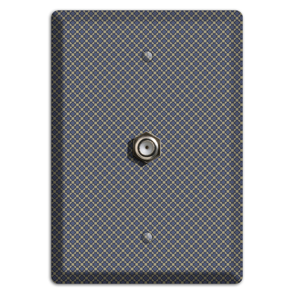 Blue-grey Arabesque Cable Wallplate