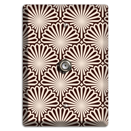 Black and White Deco Scallop Fans Cable Wallplate
