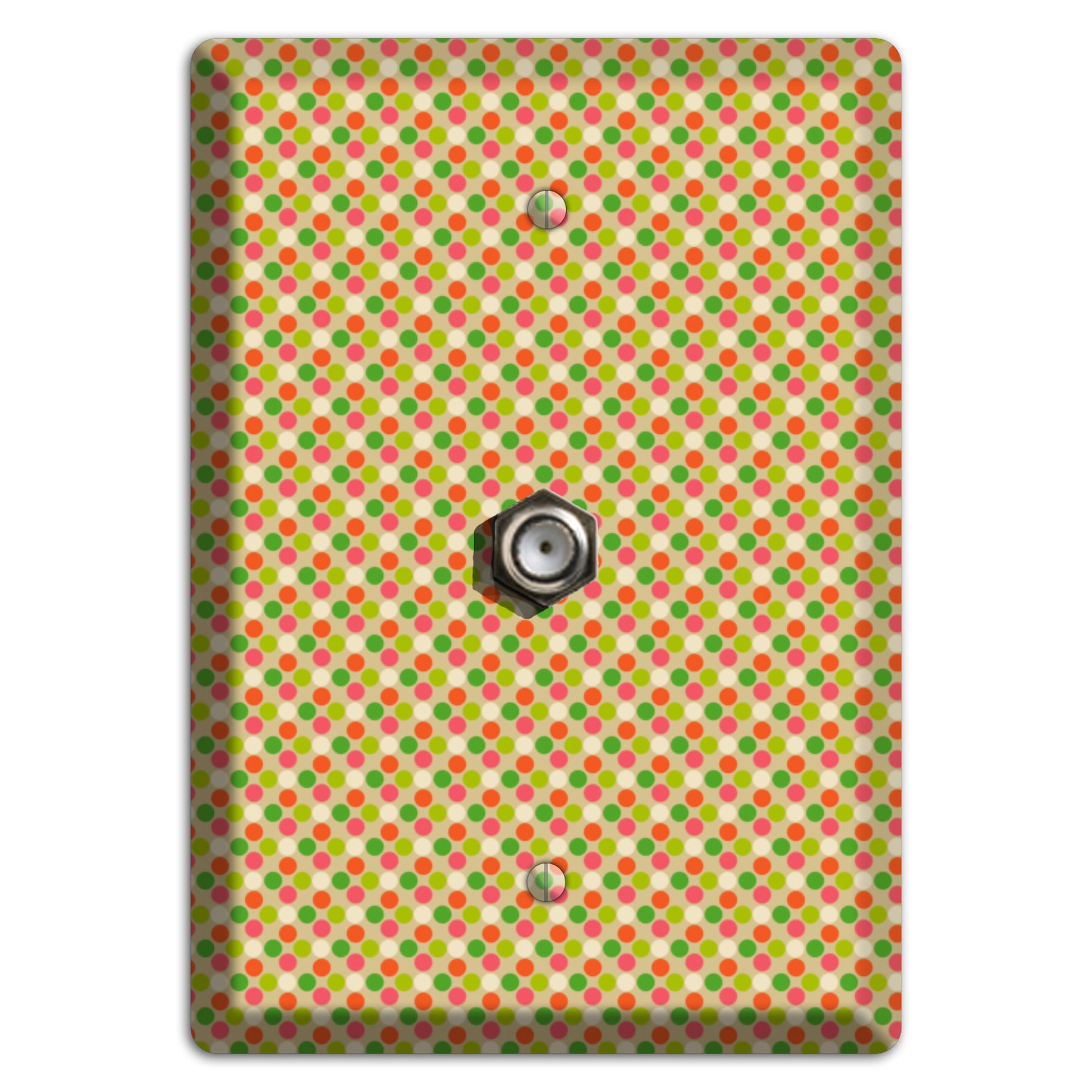 Yellow Plaid Cable Wallplate