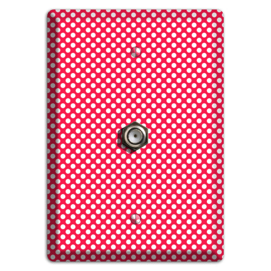 Fuschia with Pink Tiny Polka Dots Cable Wallplate