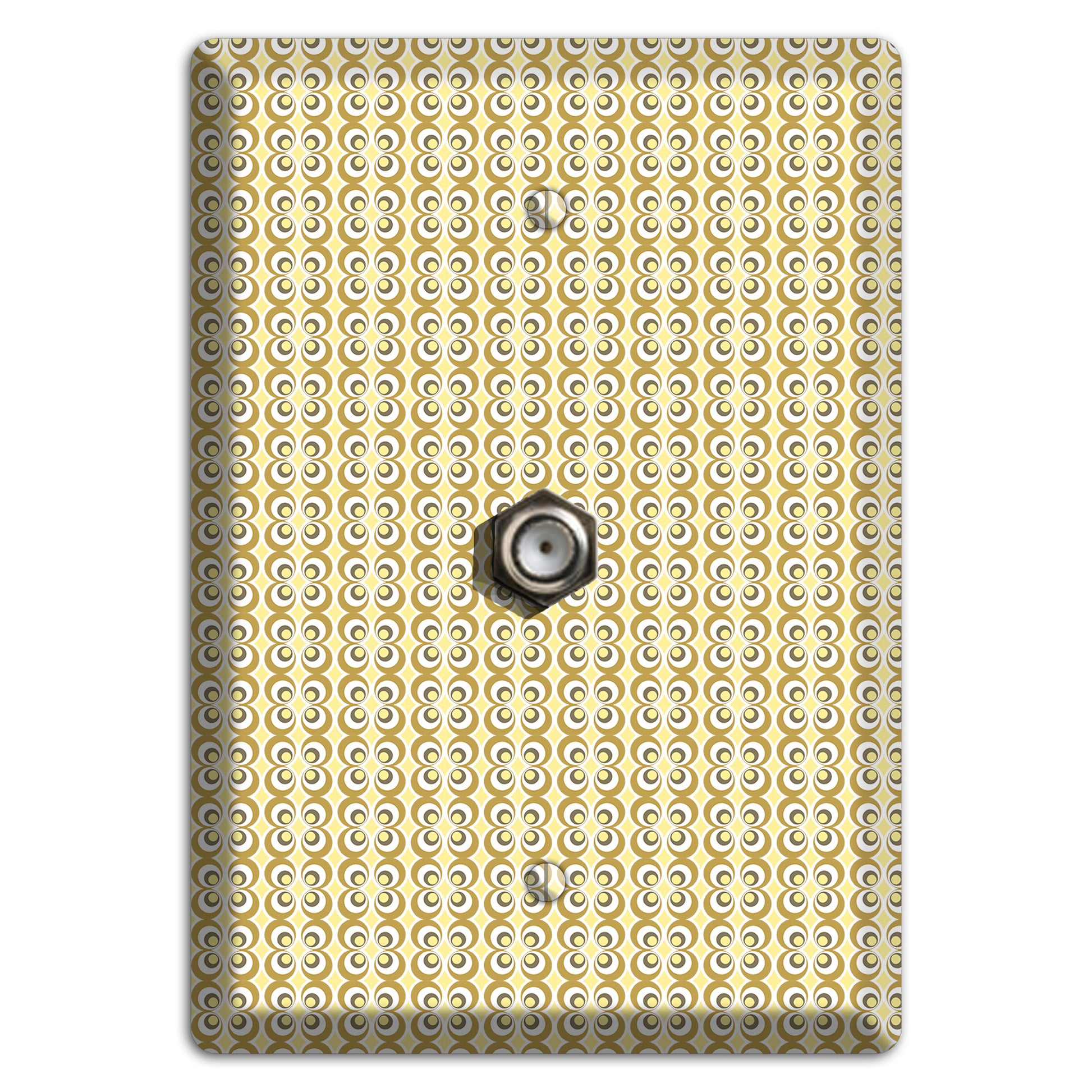 Yellow Offset Bullseye Cable Wallplate