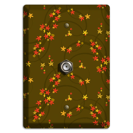 Brown Fall Flowers Cable Wallplate