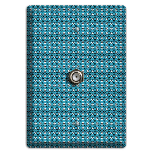 Blue Paw Prints Cable Wallplate
