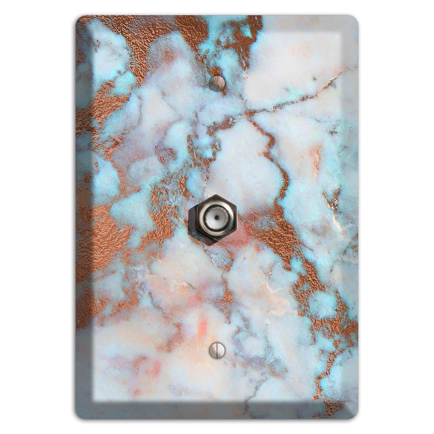 Regent St Blue Marble Cable Wallplate