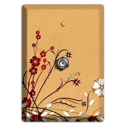 Delicate Red Flowers Cable Wallplate