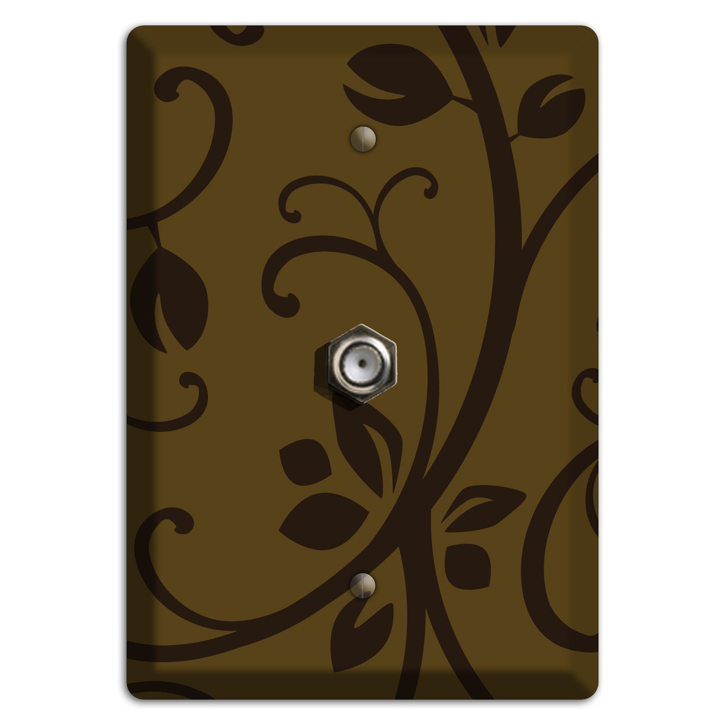 Brown Bud Sprig Cable Wallplate