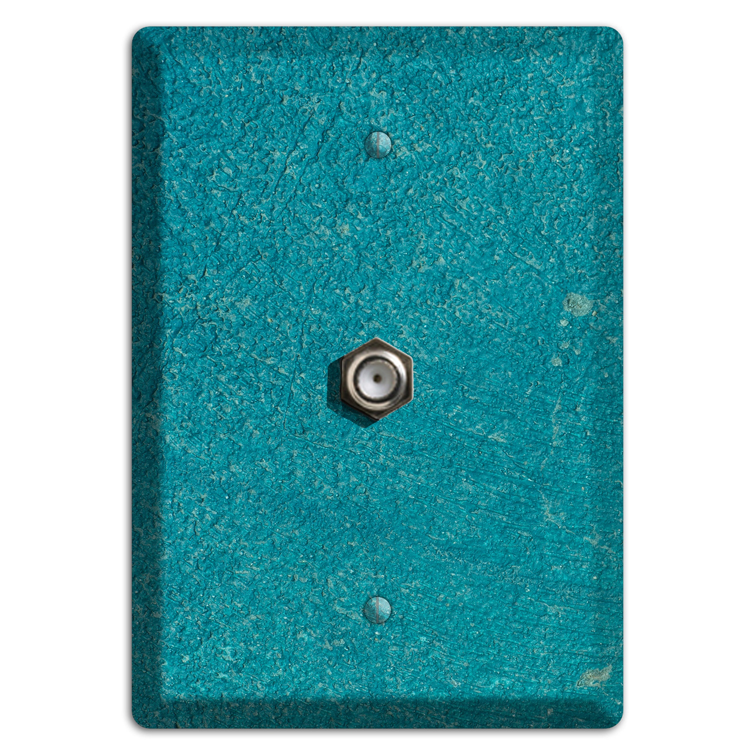 Teal concrete Cable Wallplate