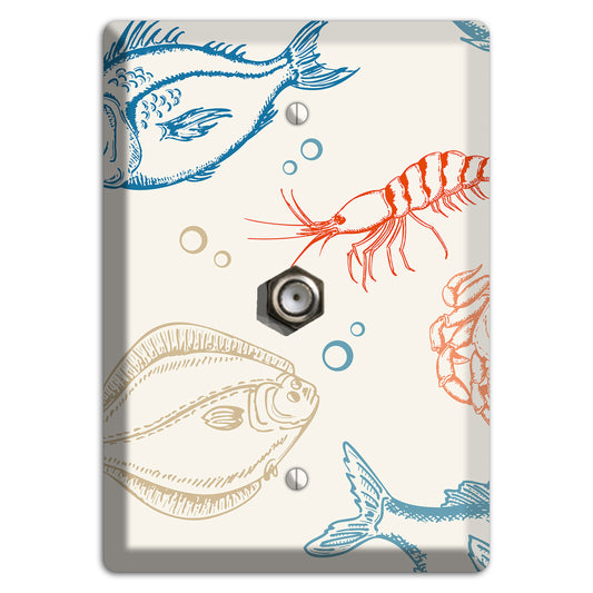 Mixed Sea Life Style 1 Cable Wallplate