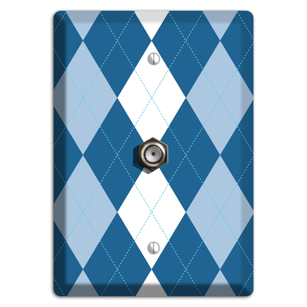 Blue Argyle Cable Wallplate