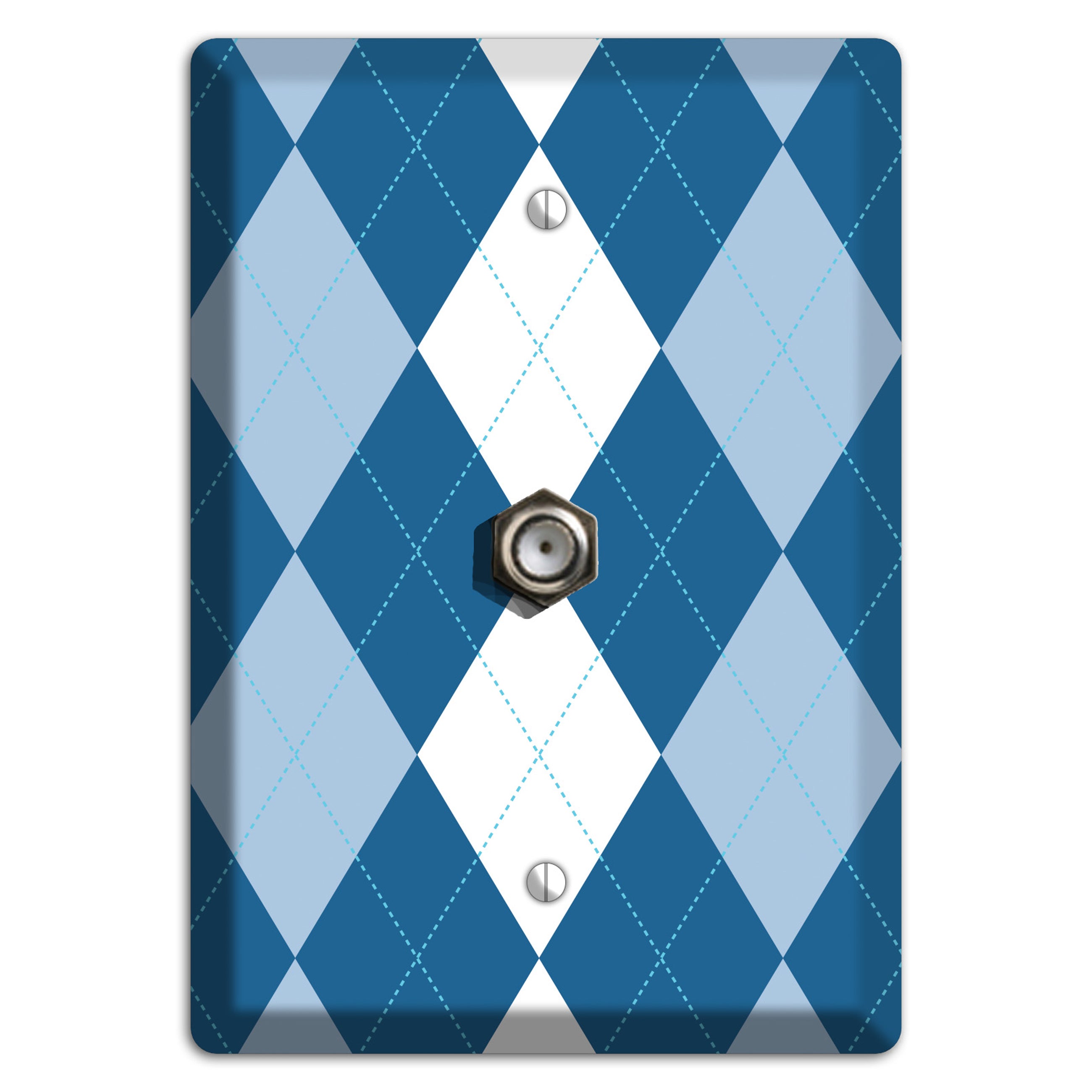 Blue Argyle Cable Wallplate