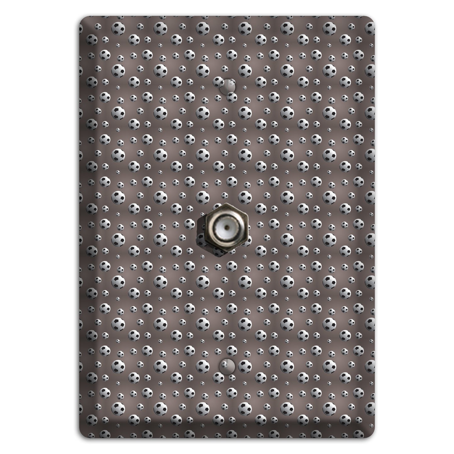 Grey with Soccer Balls Cable Wallplate