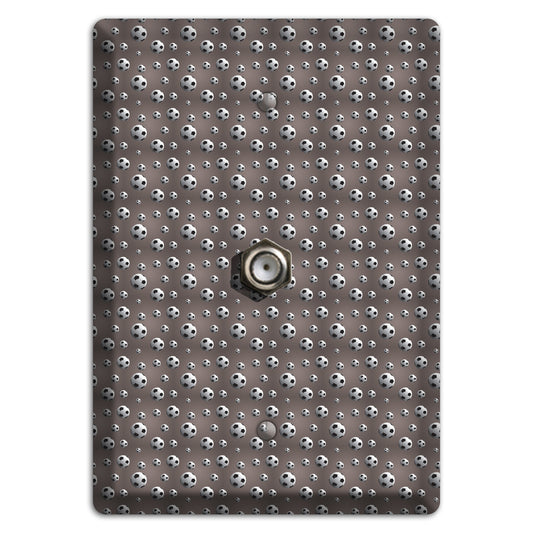 Grey with Soccer Balls Cable Wallplate