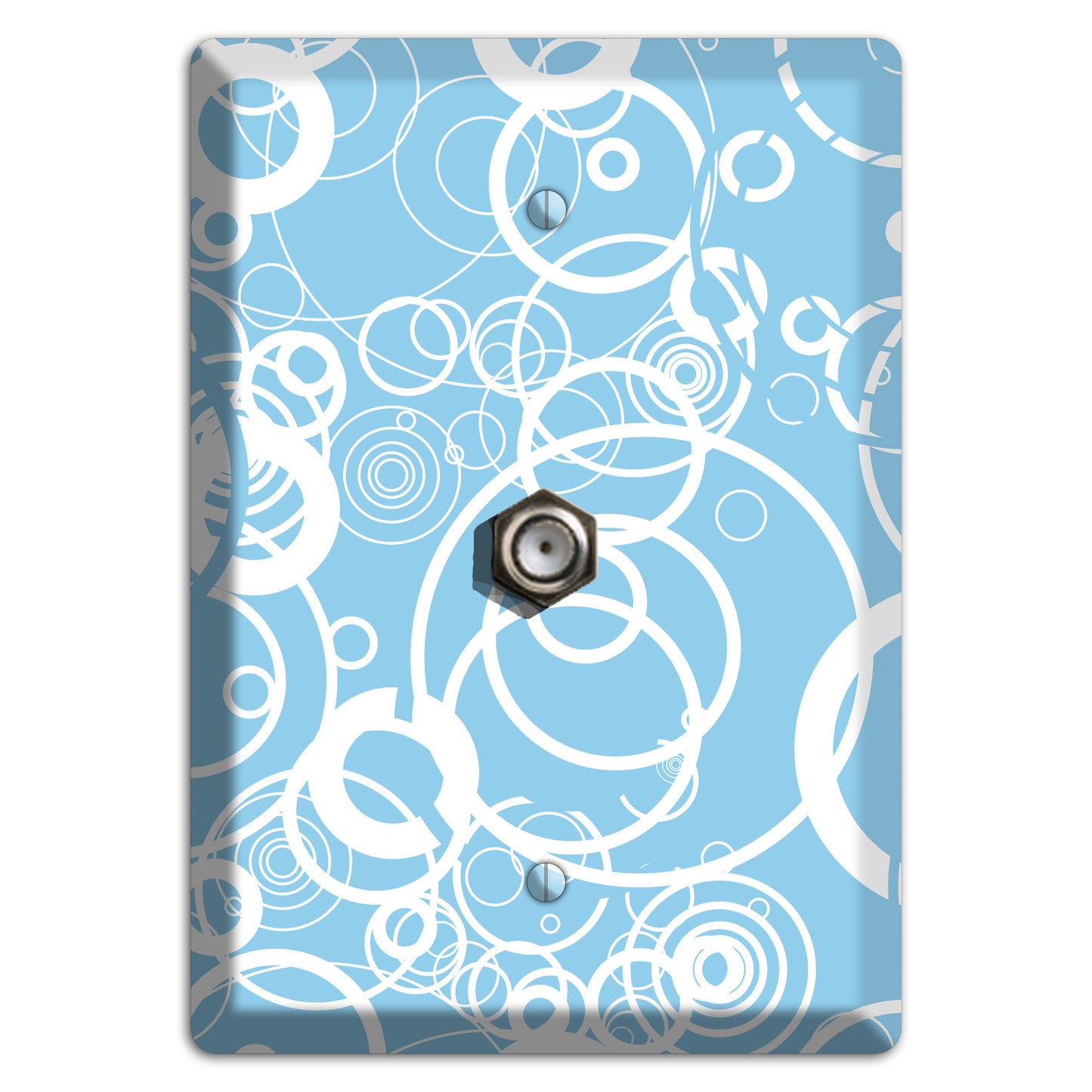 Light Blue Circles Cable Wallplate