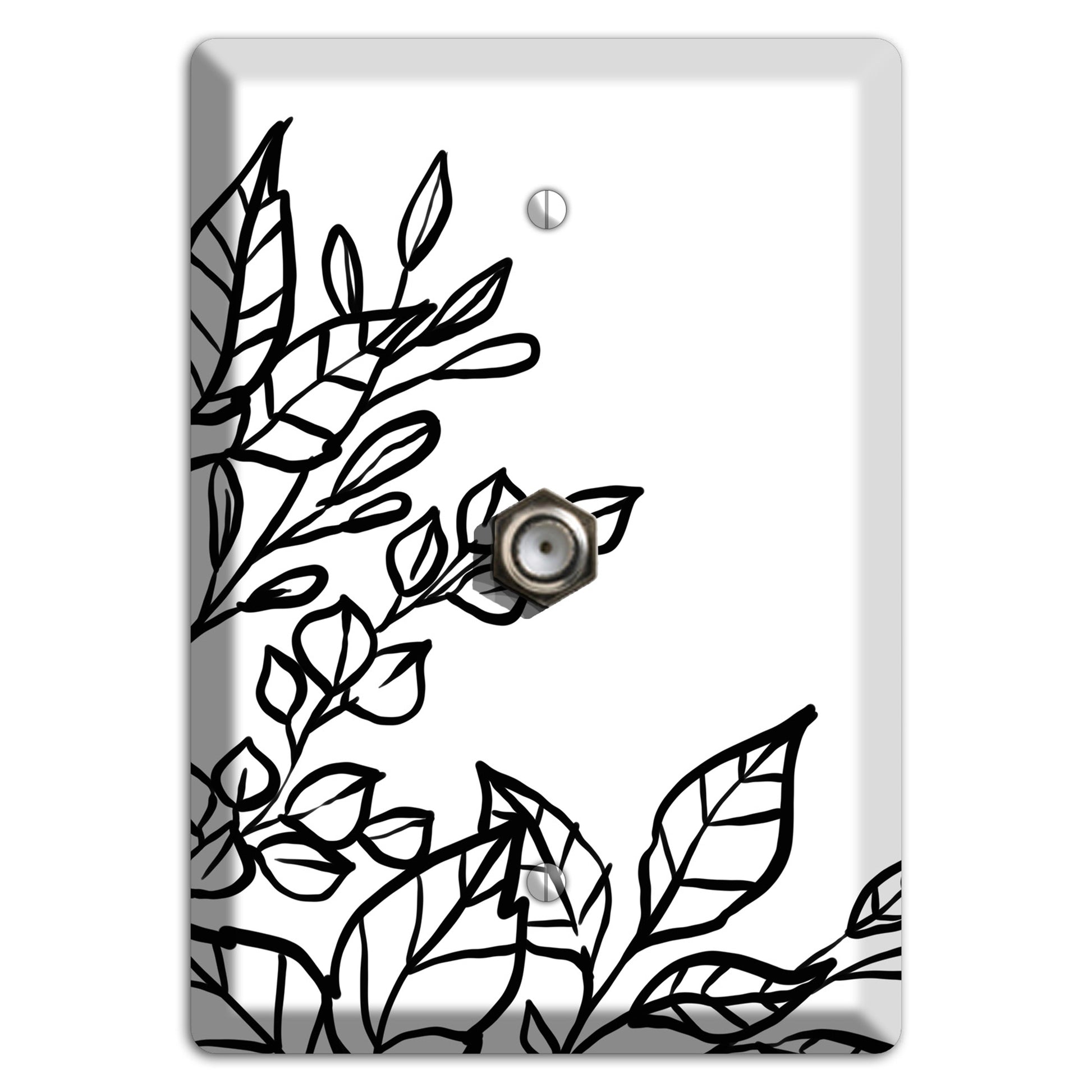 Hand-Drawn Floral 19 Cable Wallplate