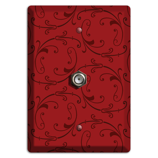 Red Victorian Sprig Cable Wallplate