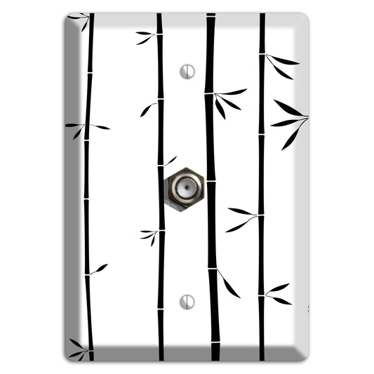 Black and White Bamboo Cable Wallplate