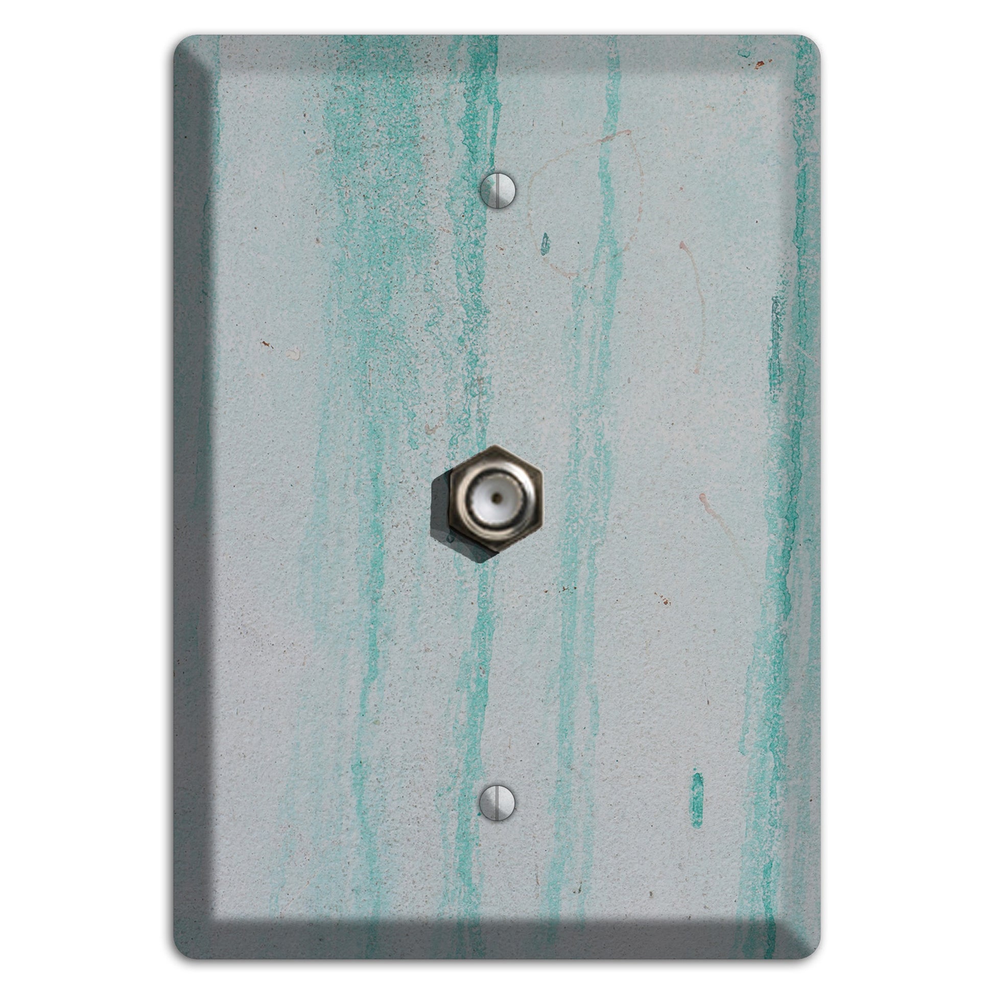 Green Stripes Concrete Cable Wallplate
