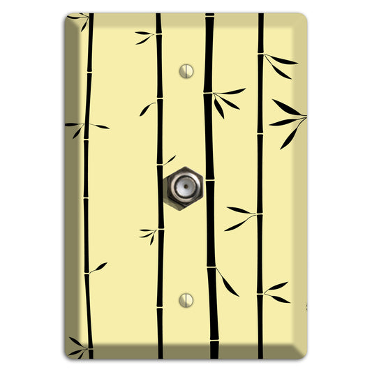 Yellow and Black Bamboo Cable Wallplate