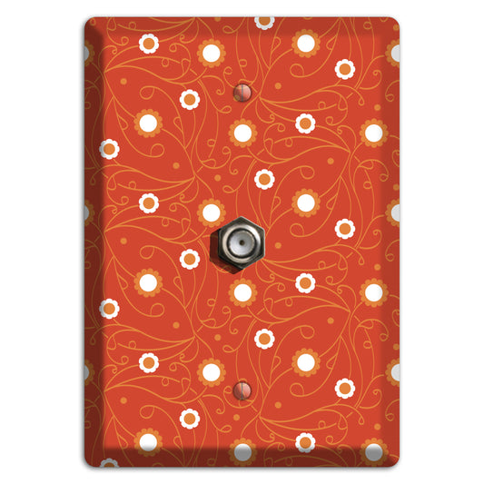 Red Vine Floral Cable Wallplate