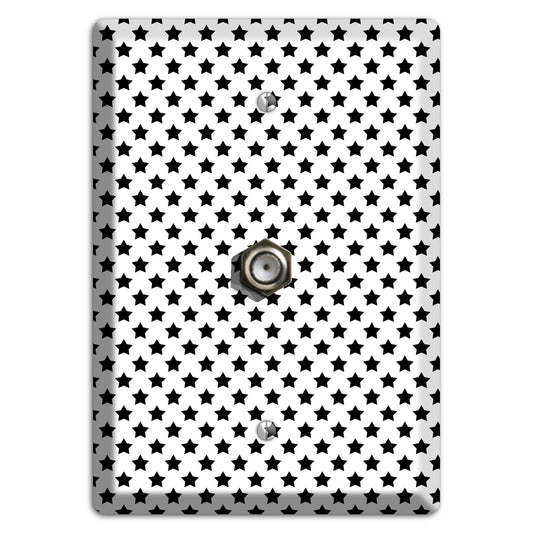 White with Black Stars Cable Wallplate