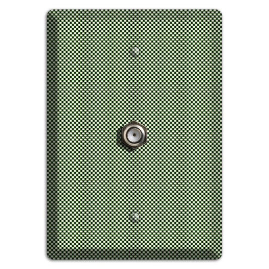 Green Tiny Check Cable Wallplate