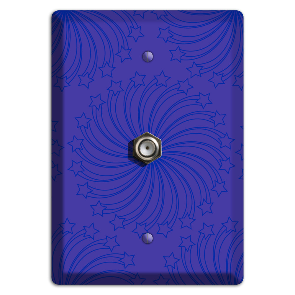 Multi Purple Star Swirl Cable Wallplate