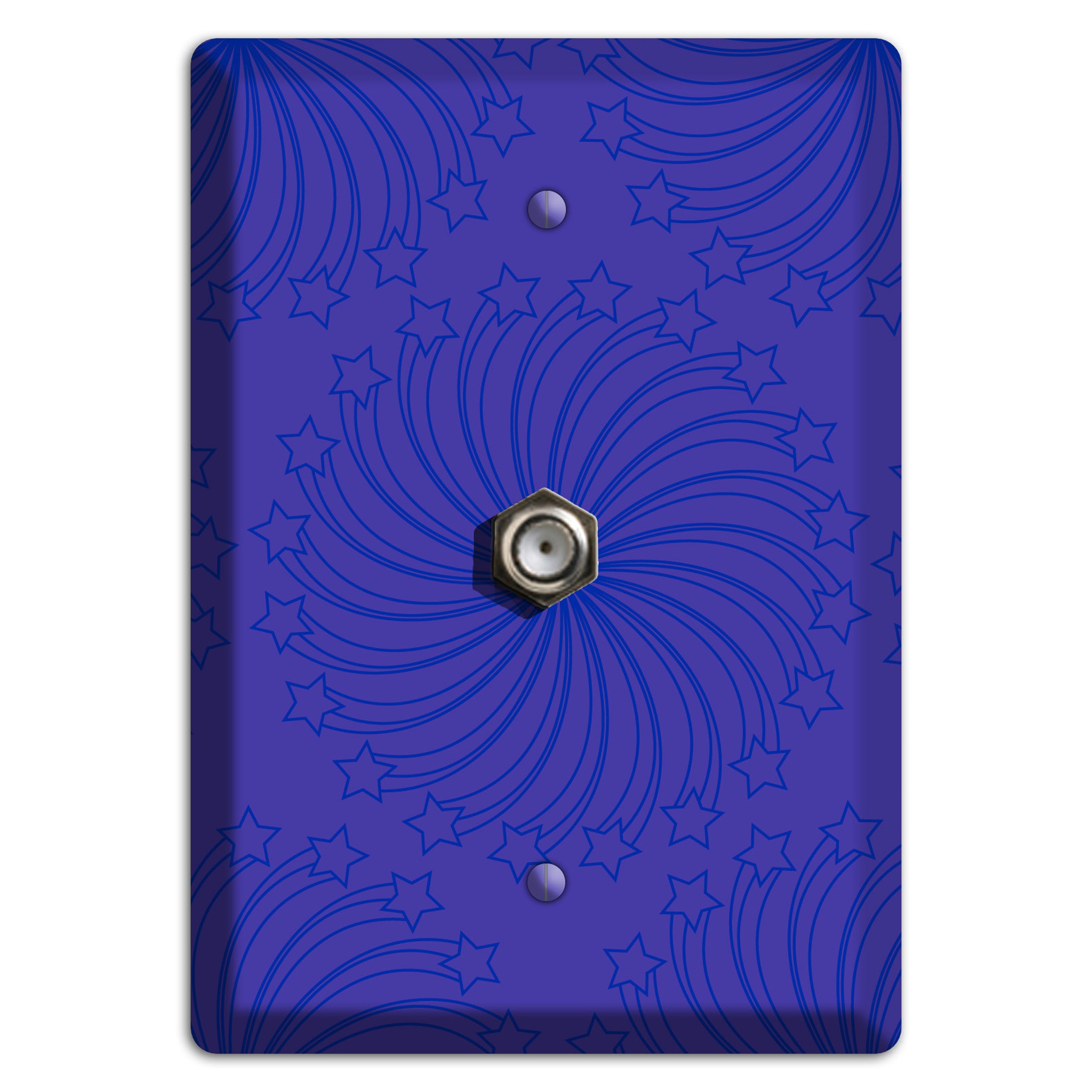 Multi Purple Star Swirl Cable Wallplate