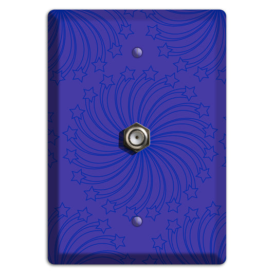 Multi Purple Star Swirl Cable Wallplate