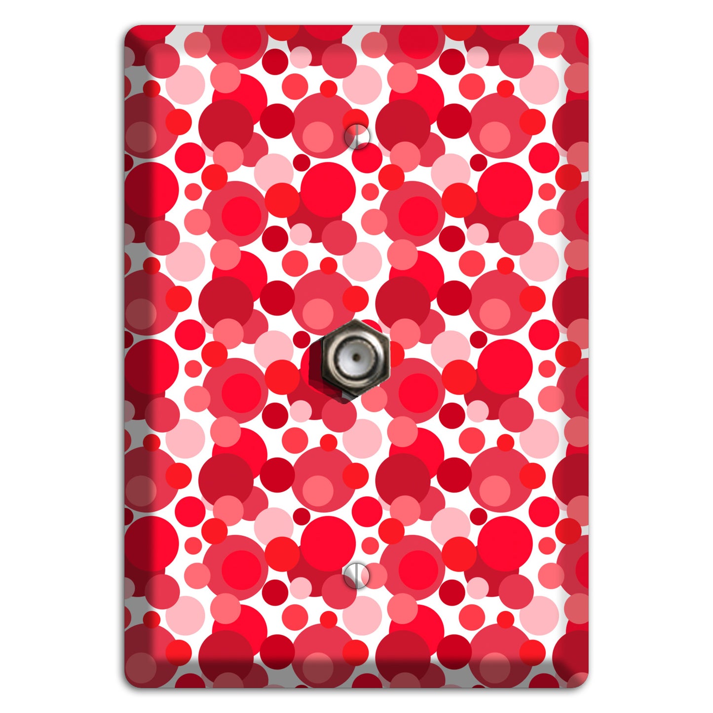 Multi Red Bubble Dots Cable Wallplate