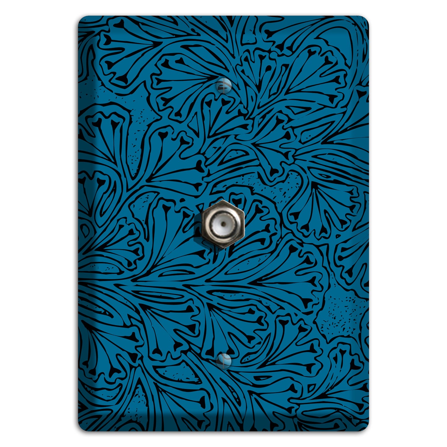 Deco Blue Interlocking Floral Cable Wallplate