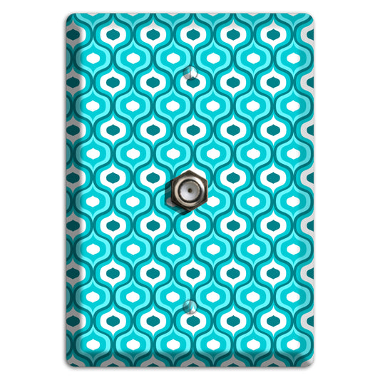 Multi Turquoise Double Scallop 2 Cable Wallplate