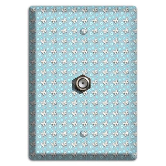 Blue with Butterflies Cable Wallplate