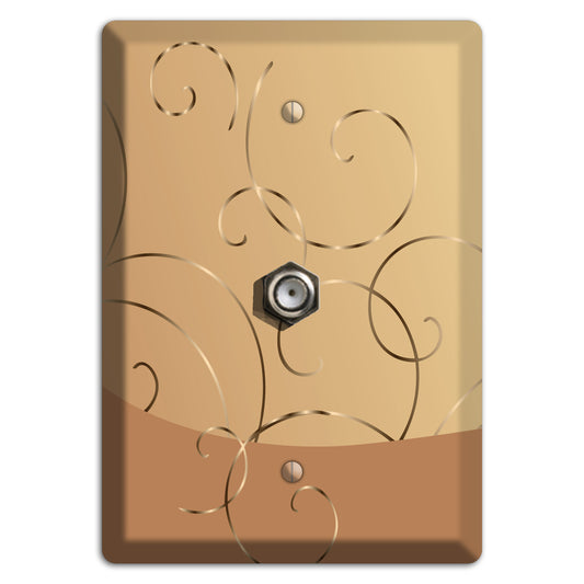 Light Brown and Beige Swirl Cable Wallplate