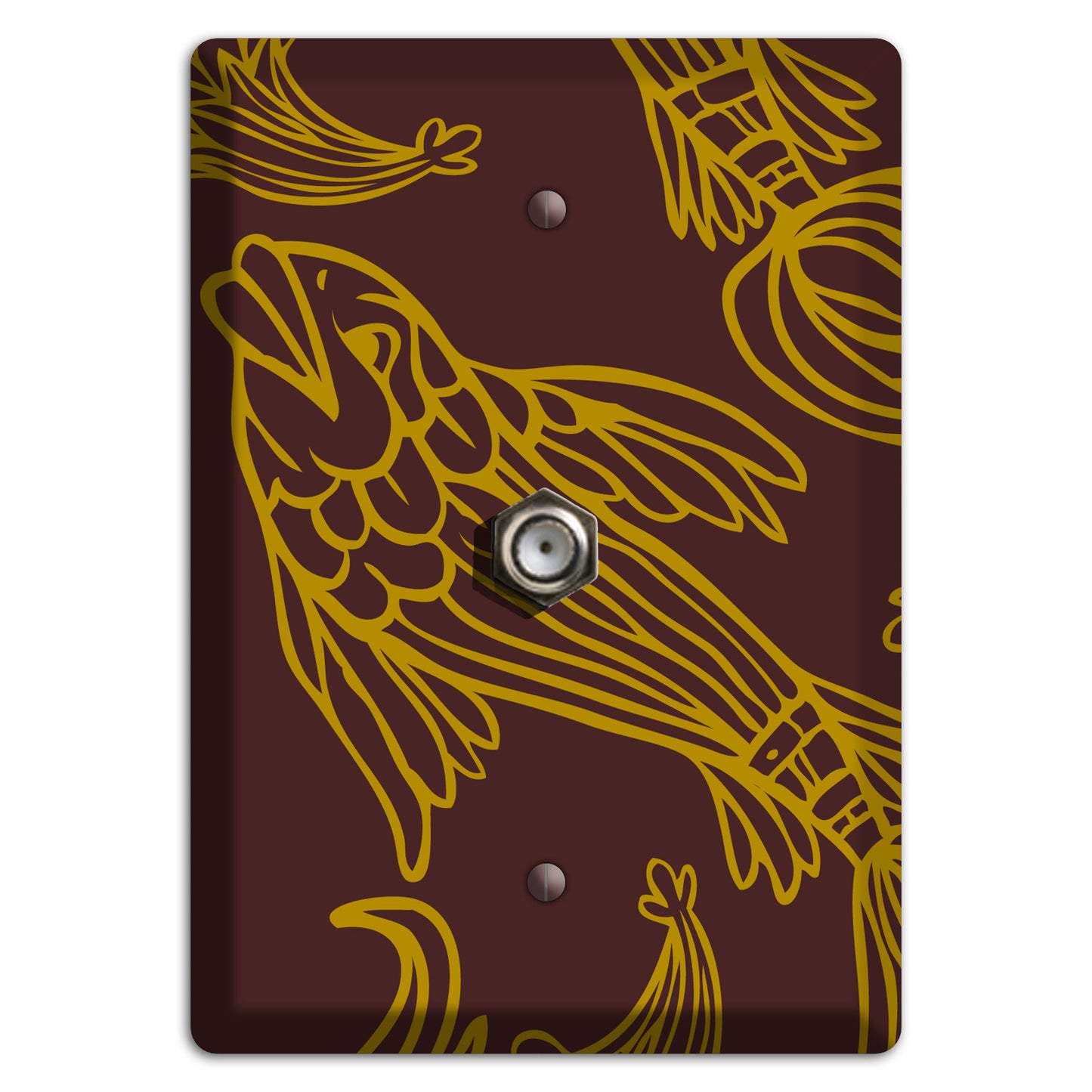 Brown and Beige Koi Cable Wallplate