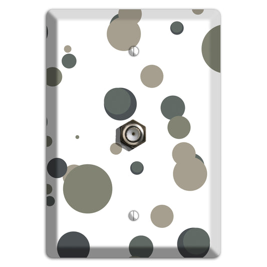 White with Multi Grey Medium Dots Cable Wallplate
