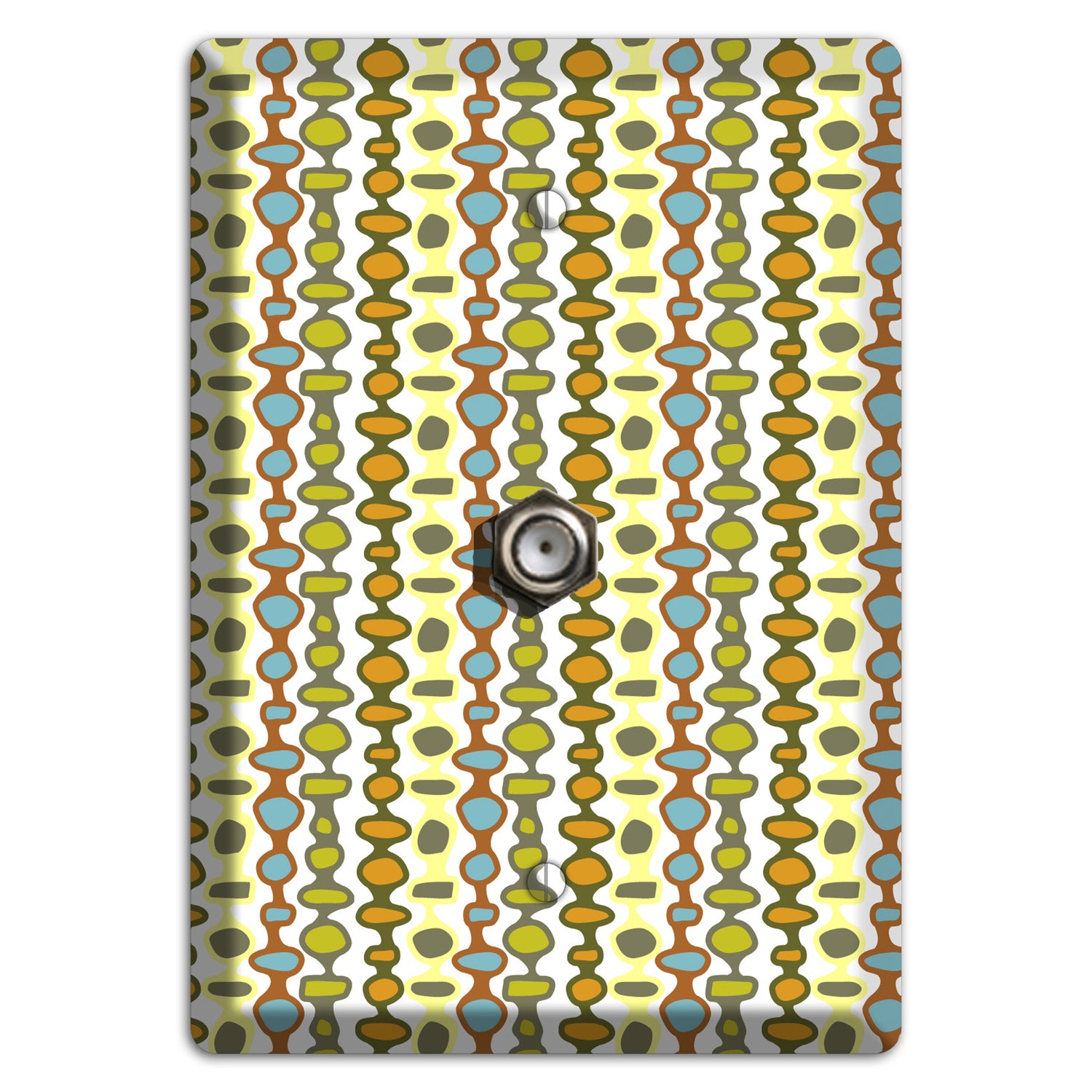 Multi Grey and Umber Bead and Reel Cable Wallplate