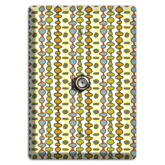 Multi Grey and Umber Bead and Reel Cable Wallplate