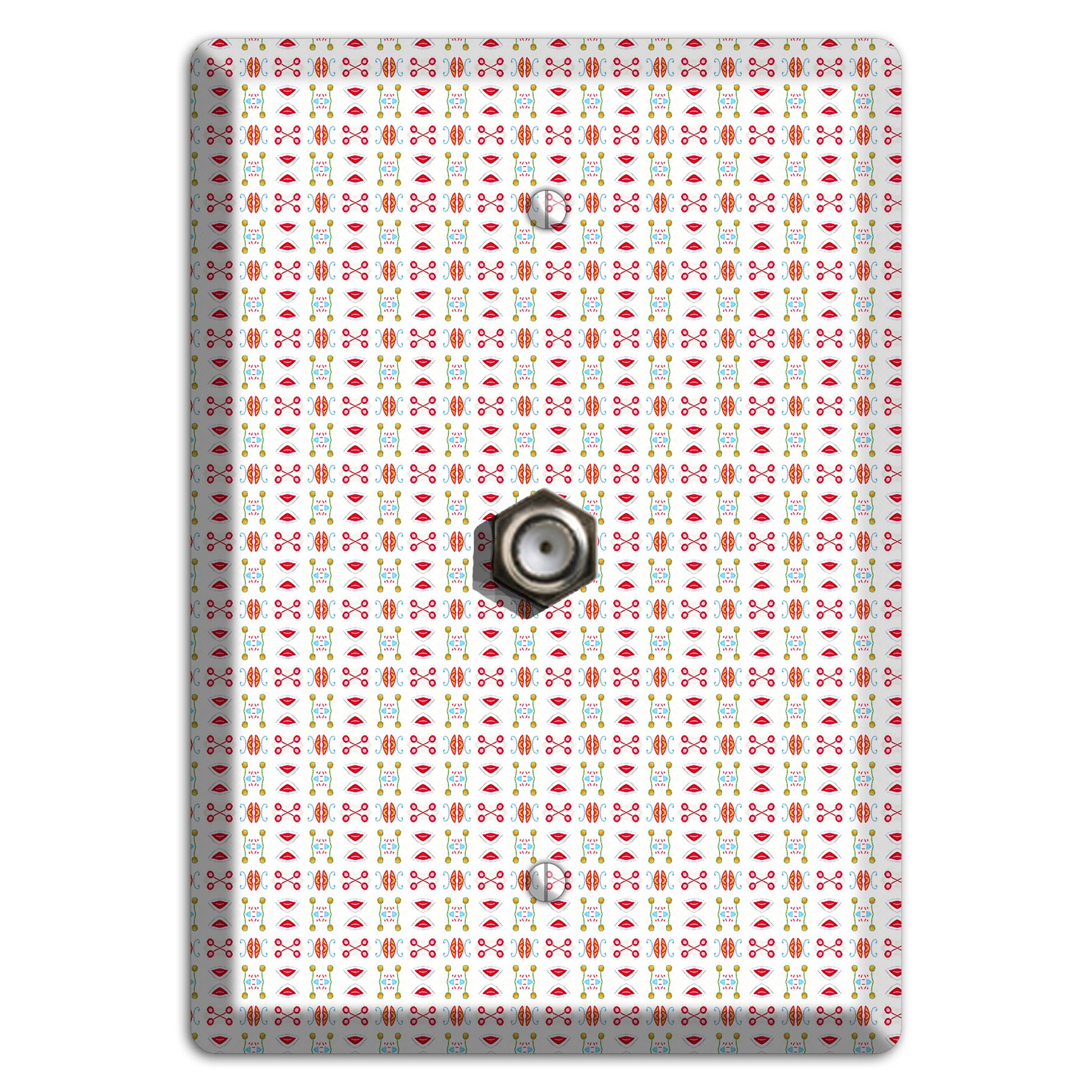 White Red Blue Olive Retro Cable Wallplate
