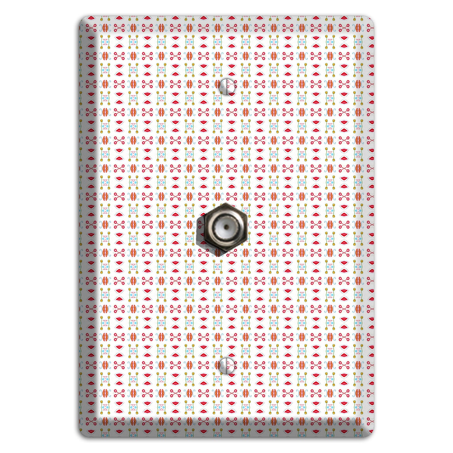 White Red Blue Olive Retro Cable Wallplate