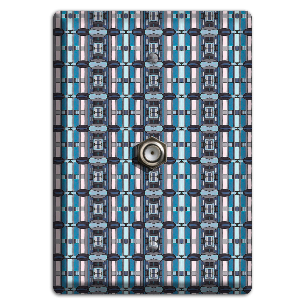 Blue and Grey Tapestry Cable Wallplate