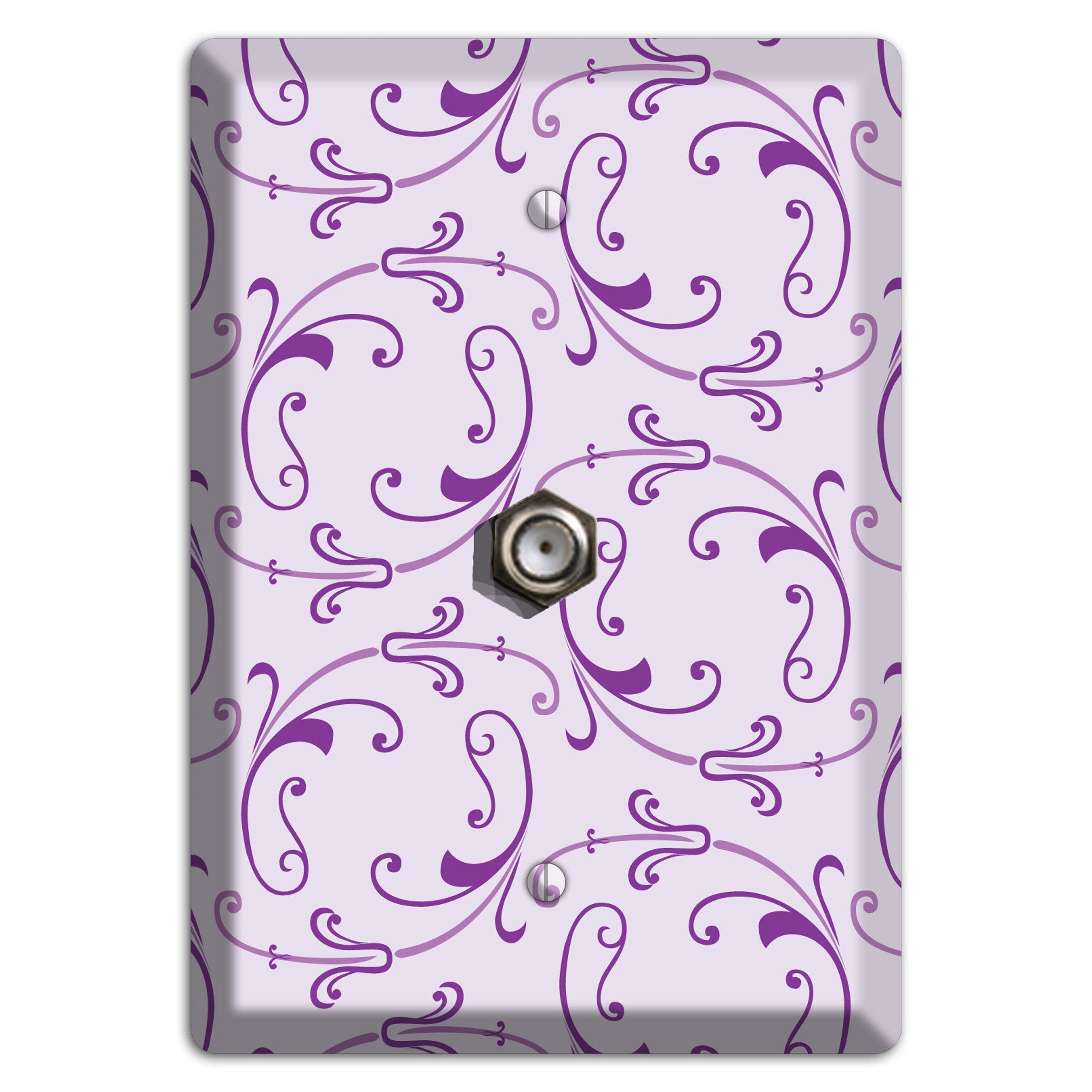 Lilac Victorian Sprig Cable Wallplate