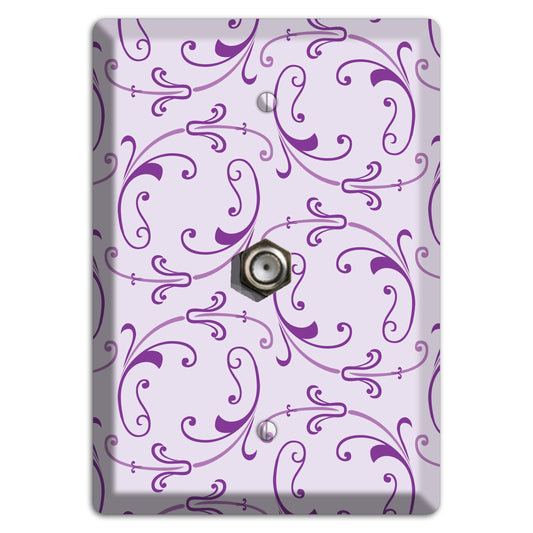 Lilac Victorian Sprig Cable Wallplate