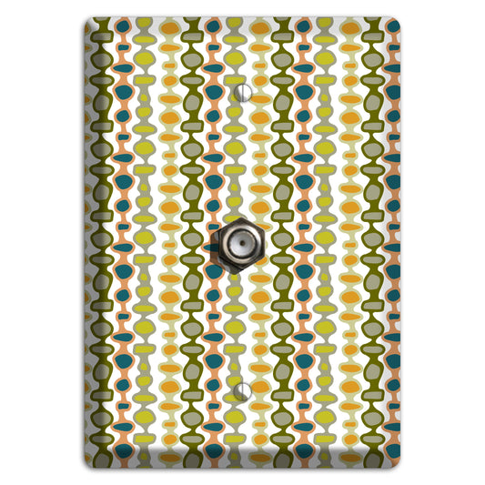 Multi Olive and Mustard Bead and Reel 2 Cable Wallplate